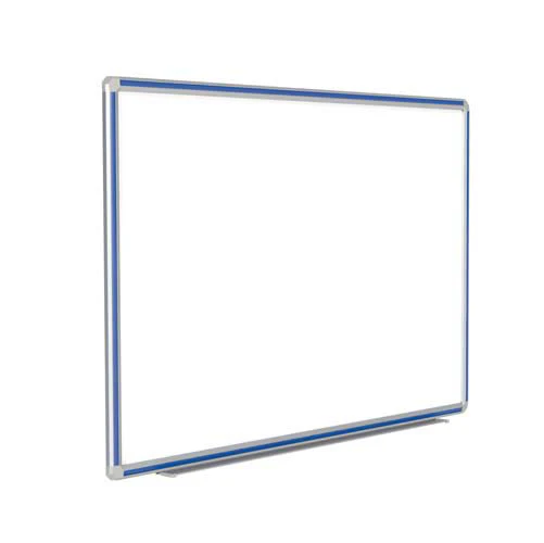 144" x 48" DecoAurora Aluminum Frame Porcelain Magnetic Whiteboard - Royal Blue Trim