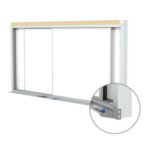 144" x 48" Horizontal Sliding Panel Unit Porcelain Magnetic 28 gauge Whiteboard
