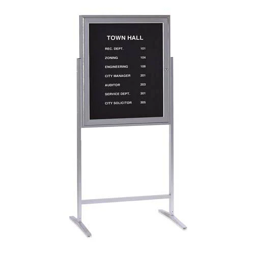 30" x 36" Sentry Enclosed Letterbd Satin Alum Frame includes set of 3/4" Gothic Font Letters