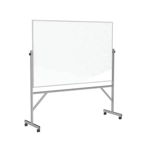 77.25" x 78.125" Aluminum Frame Reversible Porcelain Marker/Porcelain Marker w/ 4 Markers & Eraser