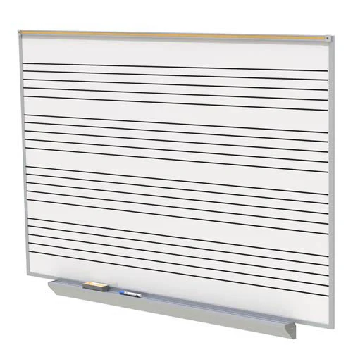 96.5" x 48.5" A2M Style Porcelain Magnetic Whiteboard with Music Staff w/ 4 Markers & Eraser