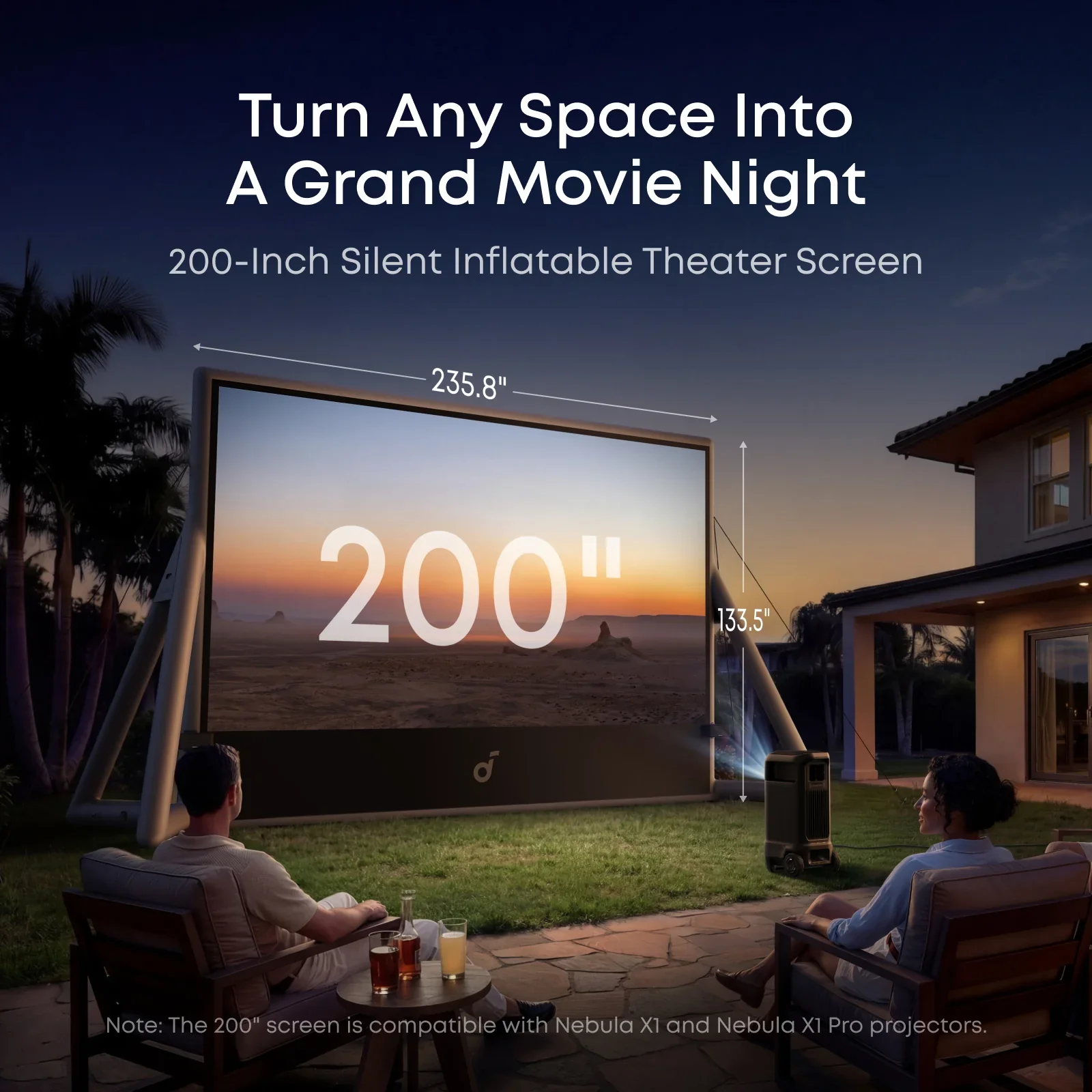 Anker Soundcore Nebula 200-Inch Inflatable Projector Screen - Image 2