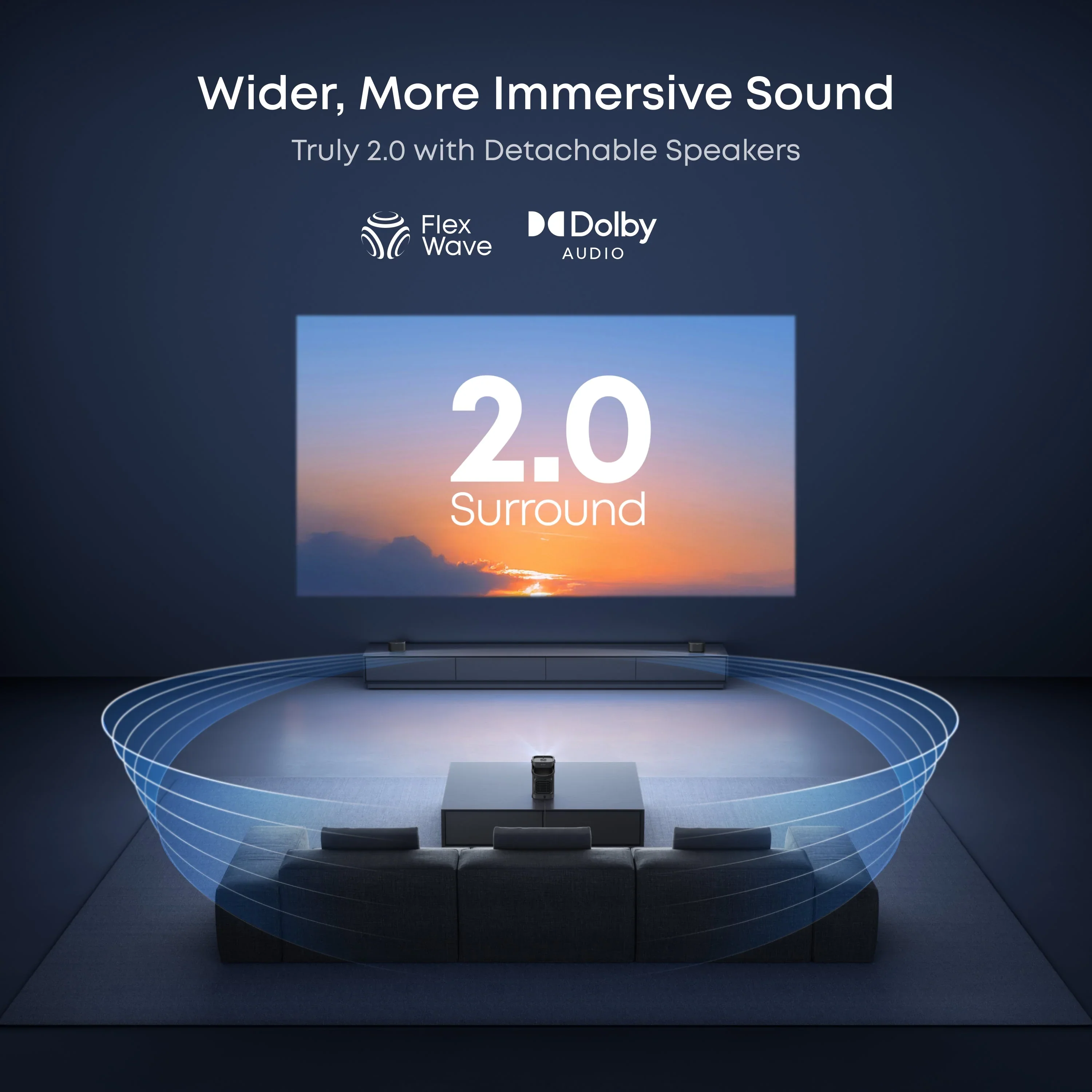 Anker Soundcore Nebula P1 - 1080P Portable Projector with Detachable Speakers - 650 ANSI Lumens - Image 4