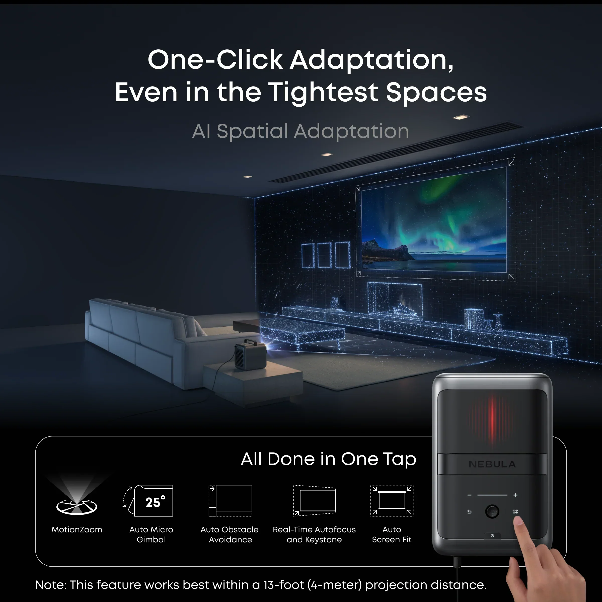 Anker Soundcore Nebula X1 - 4K Triple Laser Projector with Micro Gimbal - 3500 ANSI Lumens - Image 5