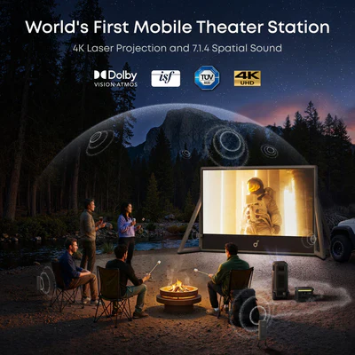 Anker Soundcore Nebula X1 Pro 4K Triple Laser Projector with Dolby Vision & 7.1.4 Dolby Atmos Audio Mobile Theater Station + 200" Inflatable Projector Screen - Image 5
