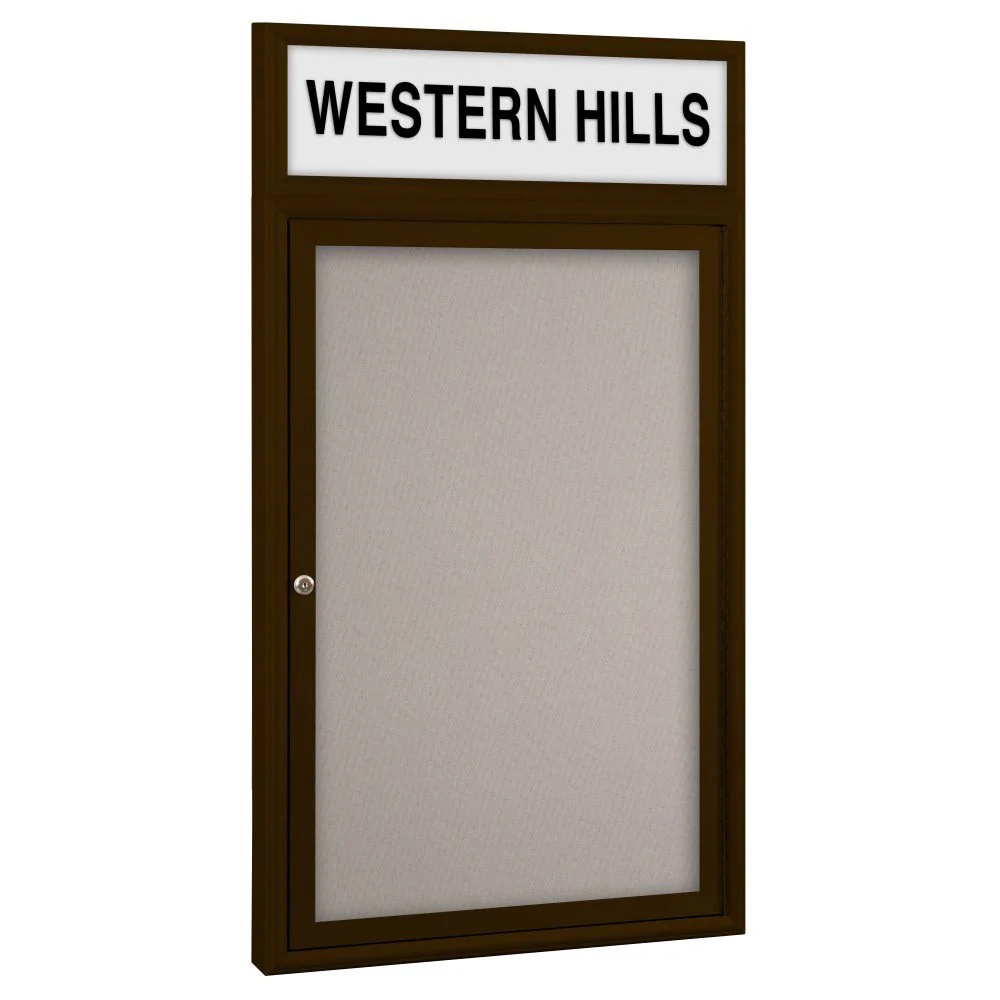 Best-Rite 94PSG-OH Outdoor Headline Bulletin Board Cabinet - Image 3