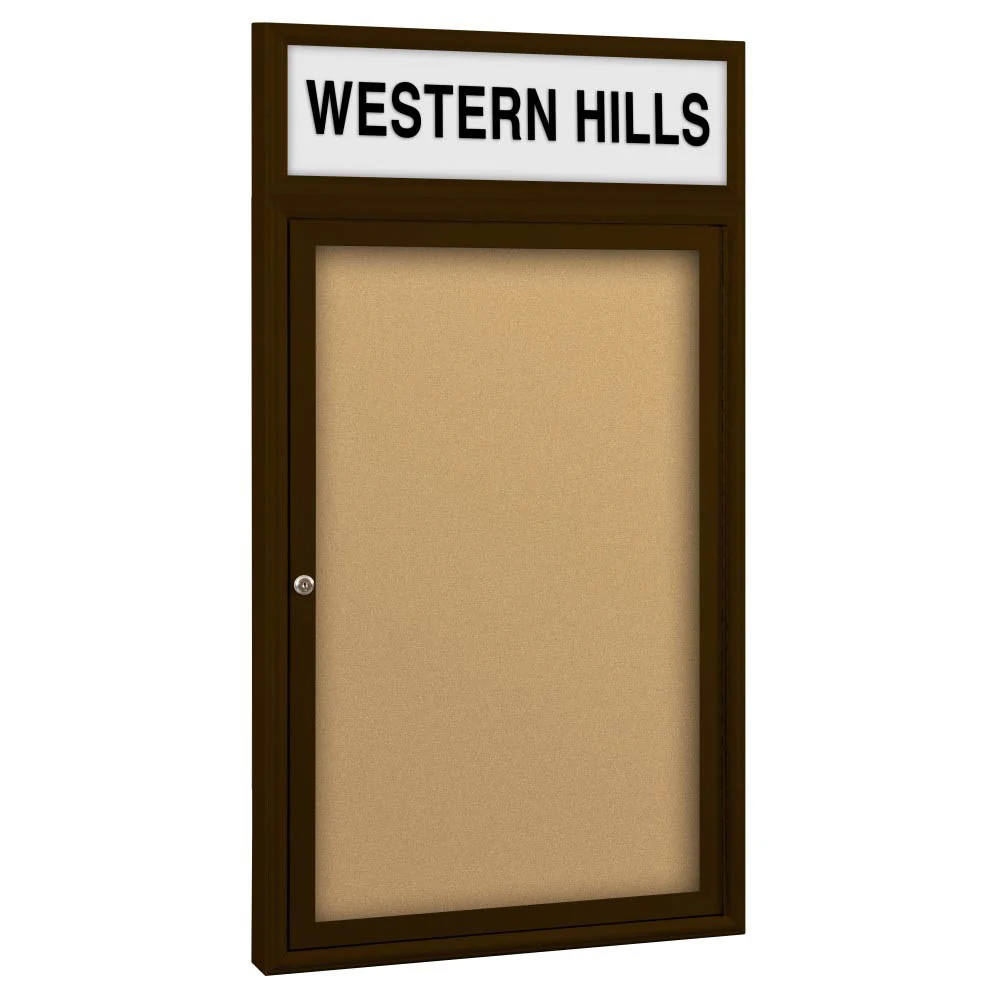 Best-Rite 94PSH-OH Outdoor Headline Bulletin Board Cabinet