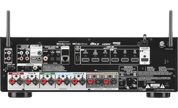 Denon AVR-S770H 7.2-channel home theater receiver with Dolby Atmos, Bluetooth, Apple AirPlay 2, and Amazon Alexa compatibility - AVRS770HBKE3 - Image 2