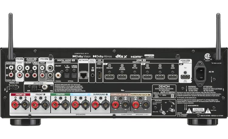 Denon AVR-X1800H 7.2-channel home theater receiver with Wi-Fi, Bluetooth, Apple AirPlay 2, and Amazon Alexa compatibility - AVRX1800HBKE3 - Image 2