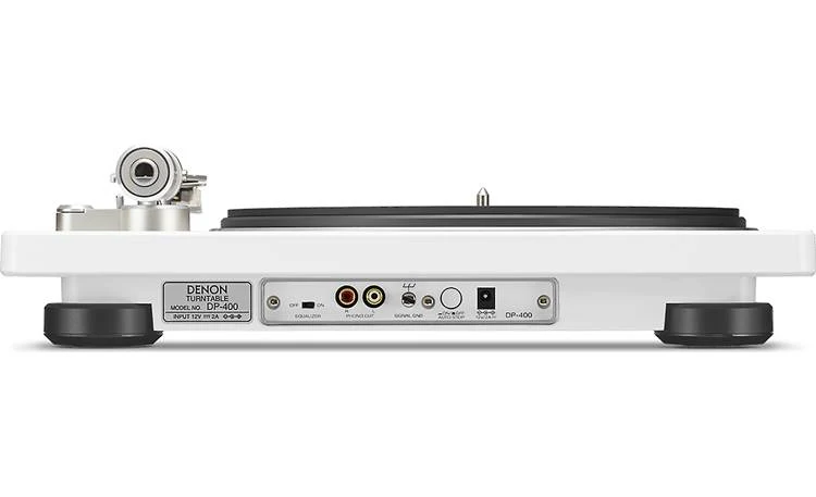 Denon DP-400 Semi-automatic belt-drive turntable with pre-mounted cartridge and built-in phono preamp (White) - DP400WTEM - Image 2