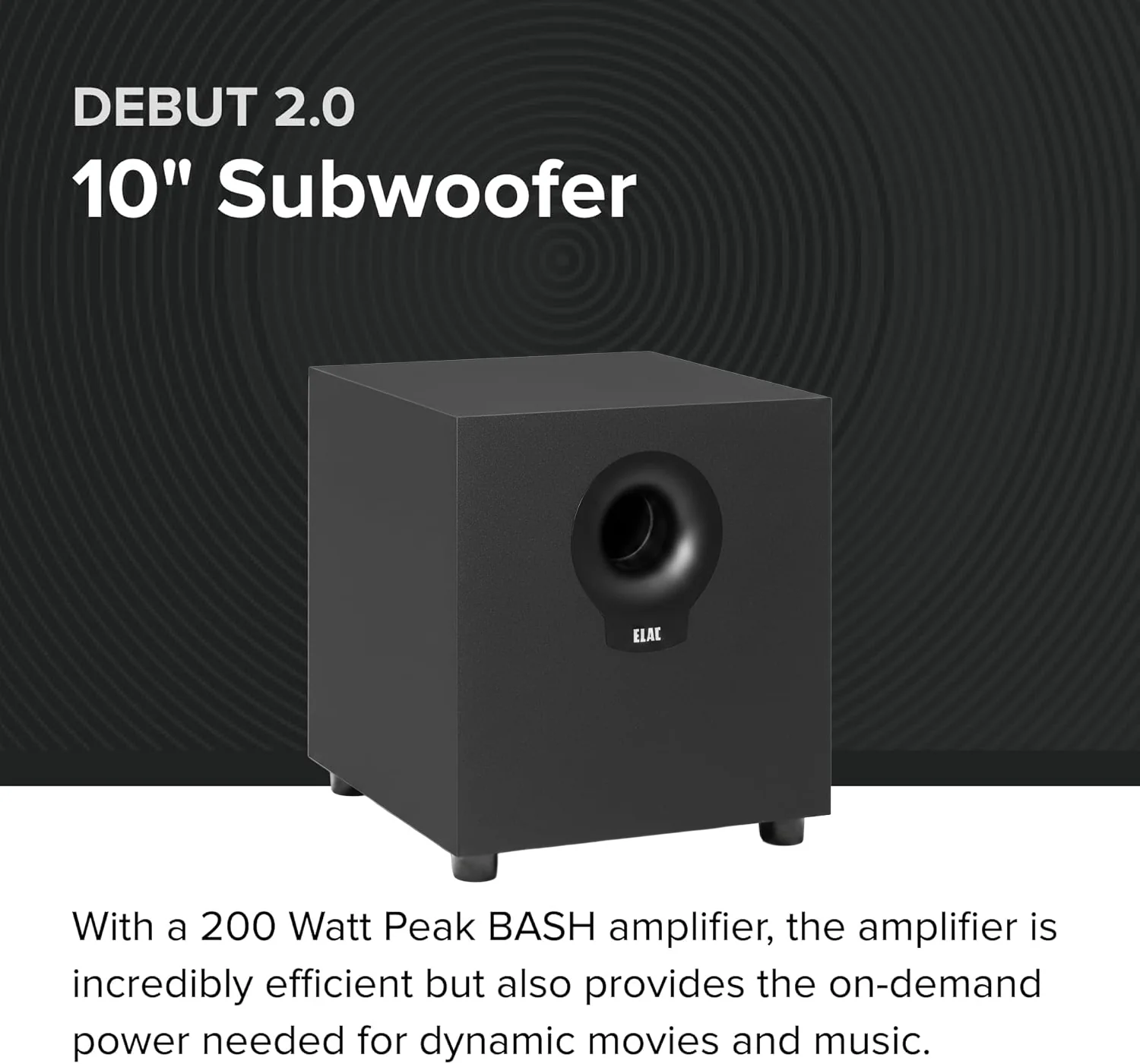 ELAC Debut 2.0 S10.2 10" 200W Subwoofer - Matte Black - Image 5