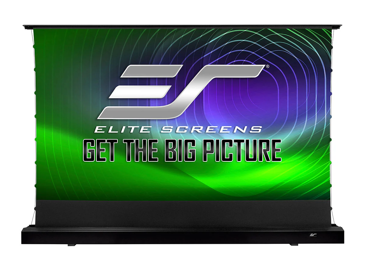 Elite Screens Kestrel Tab-Tension 3 CineGrey 4D, 135" Diag., 16:9 Aspect Ratio, ISF Certified 4K/8K Ultra HD Electric Floor-Rising Motorized Tab-Tensioned Front Projector Screen, FTE135H3-C4D