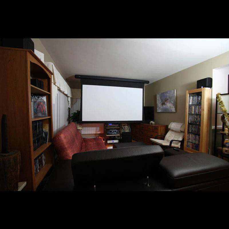 EluneVision 120" (59x105) 16:9 Reference Studio 4K Tab Tensioned 1.0 Gain Projector Screen - Image 8