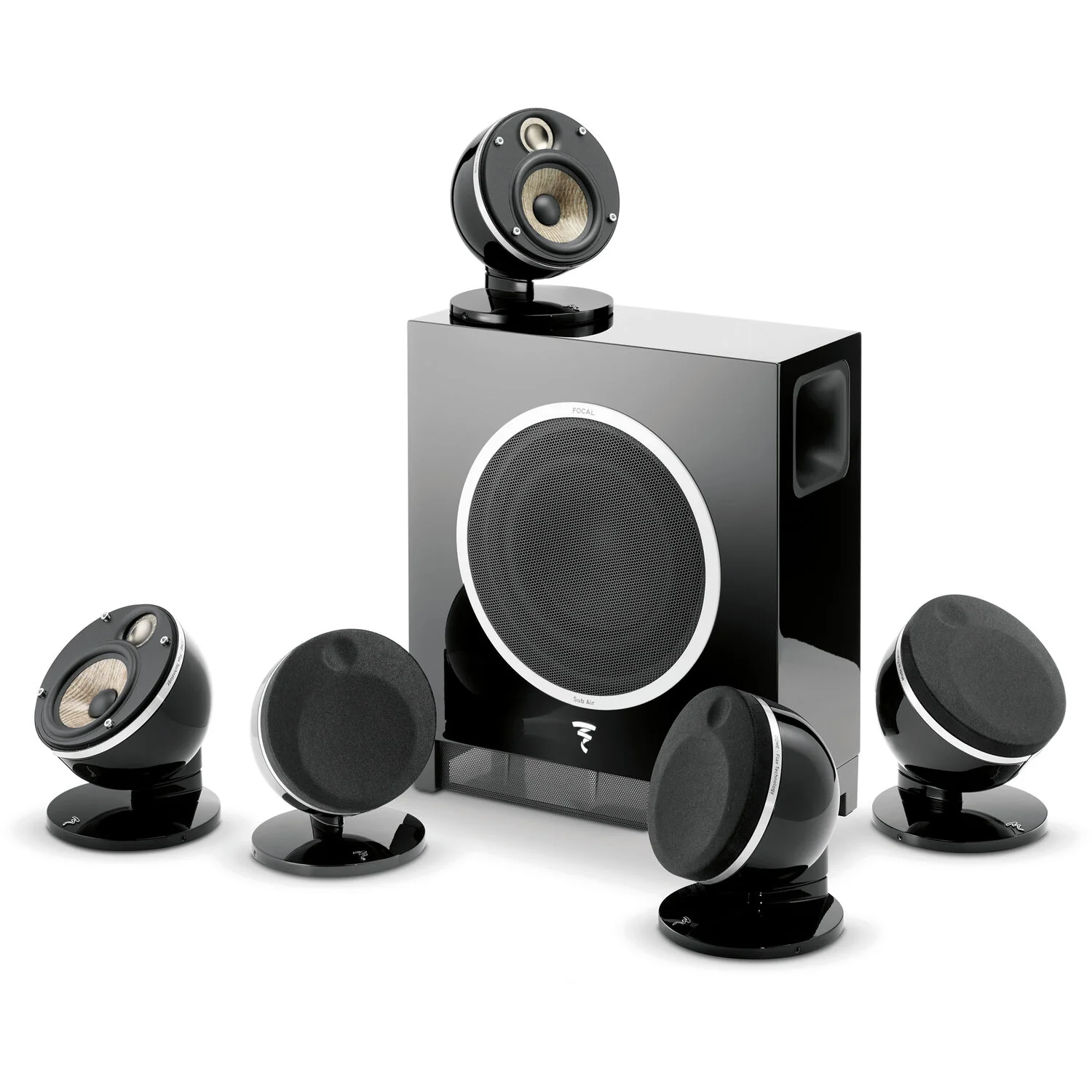 Focal Dôme Flax 5.1 Surround Sound System with Sub Air Wireless Subwoofer (Black) - Image 2