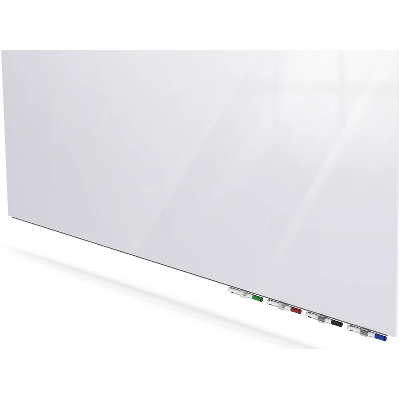 Ghent ARIASM45WH Aria 4'H x 5'W Magnetic Low Profile 1/4" Glassboard - Horizontal White - Image 3