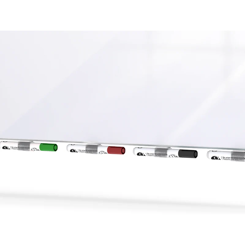 Ghent ARIASM46WH Aria 4'H x 6'W Magnetic Low Profile 1/4" Glassboard - Horizontal White - Image 4
