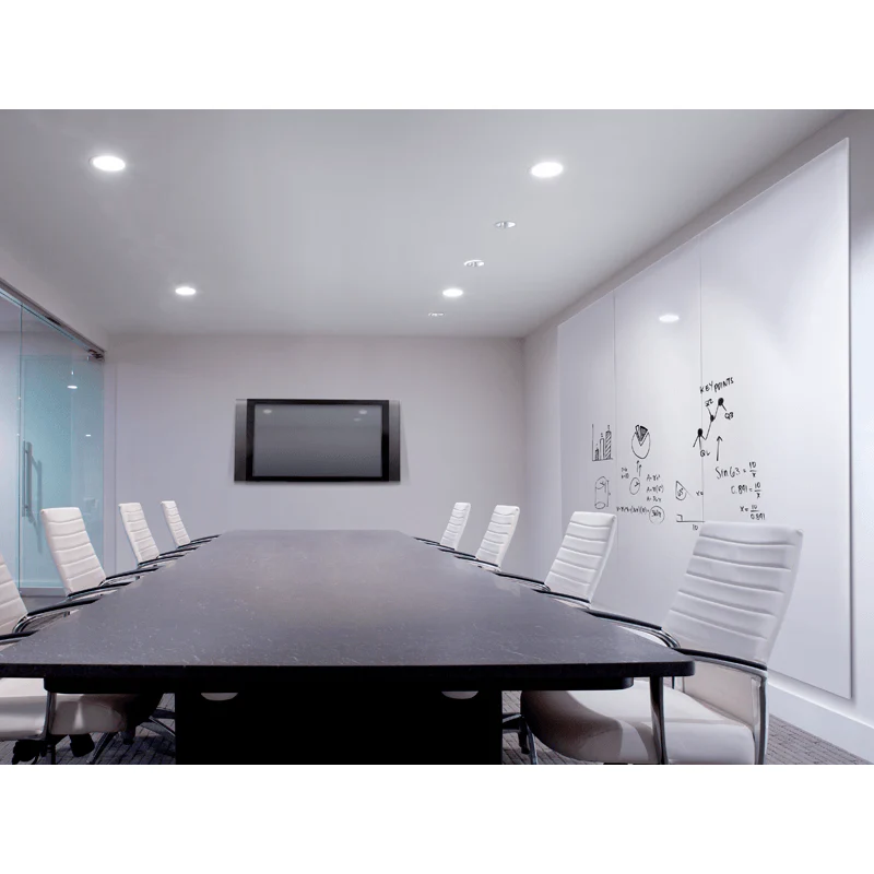 Ghent ARIASM46WH Aria 4'H x 6'W Magnetic Low Profile 1/4" Glassboard - Horizontal White - Image 8