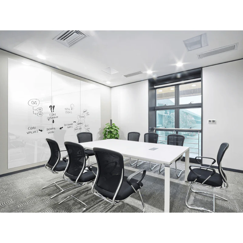 Ghent ARIASM64WH Aria 6'H x 4'W Magnetic Low Profile 1/4" Glassboard - Vertical White - Image 10