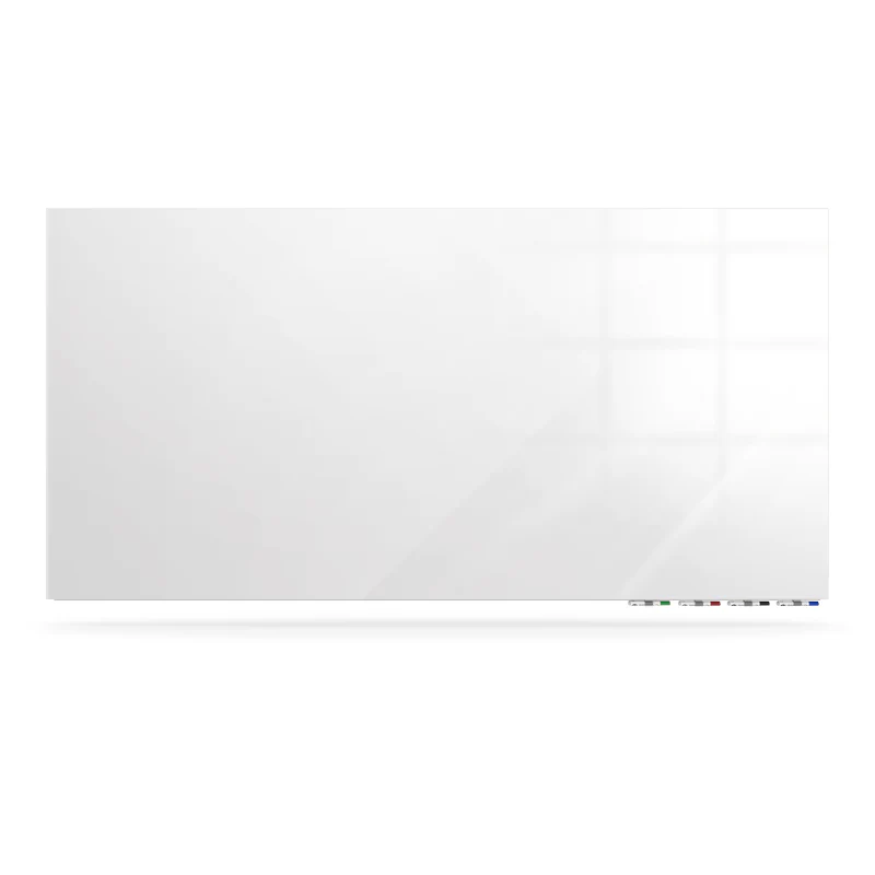 Ghent ARIASN84WH Aria 8'H x 4'W Low Profile 1/4" Glassboard - Vertical White - 4 Markers and Eraser - Image 2