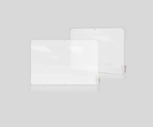 Ghent HMYRN46FR 4'x6' Harmony Frosted Glass Board - Radius Corners - 4 Markers and Eraser