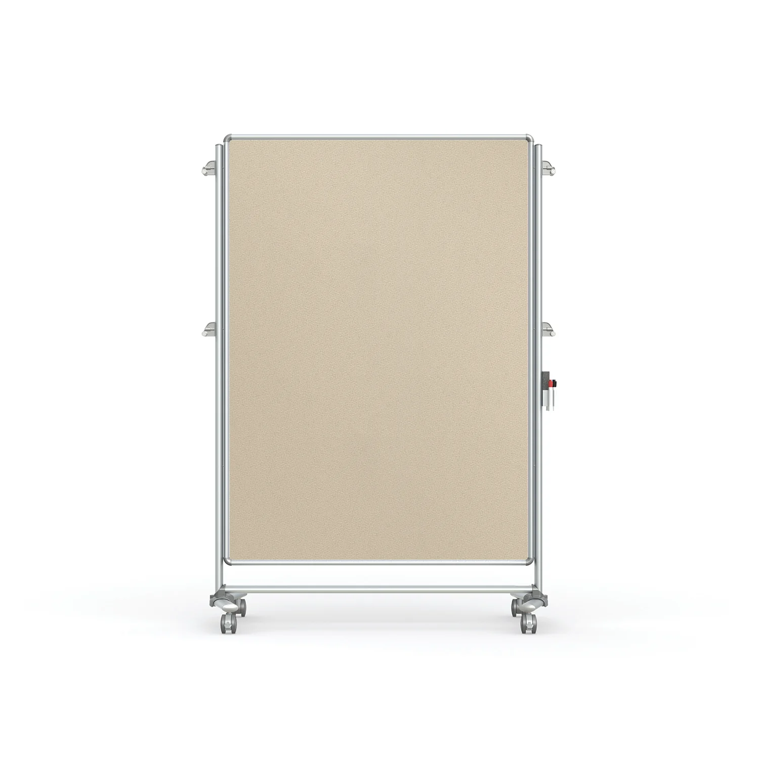 Ghent-NEX224FFP-90 - 76.13" x 52.38" Nexus Partition - 2-Sided Mobile Fabric Tackboard - Beige