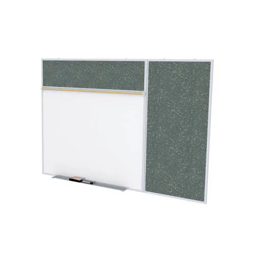 Ghent-SPC410B-ATR-TN - 4'x10' Style B Combination-Porc Magn Whtbd / Recyc Rubber Bull - Tan Speckled