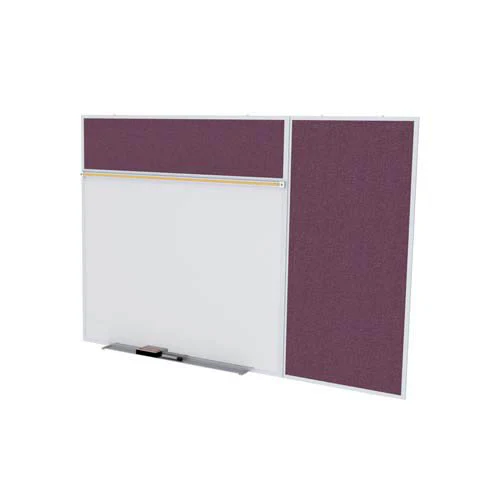 Ghent-SPC410B-V-187 - 4'x10' Style B Combination - Porcelain Magn Whtbd / Vinyl Fabric Bull - Berry