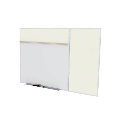 Ghent-SPC412B-V-185 - 4'x12' Style B Combination - Porcelain Magn Whtbd / Vinyl Fabric Bull - Ivory
