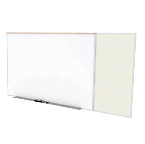 Ghent-SPC412C-V-185 - 4'x12' Style C Combination - Porcelain Magn Whtbd / Vinyl Fabric Bull - Ivory