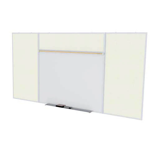 Ghent-SPC412E-V-185 - 4'x12' Style E Combination - Porcelain Magn Whtbd / Vinyl Fabric Bull - Ivory