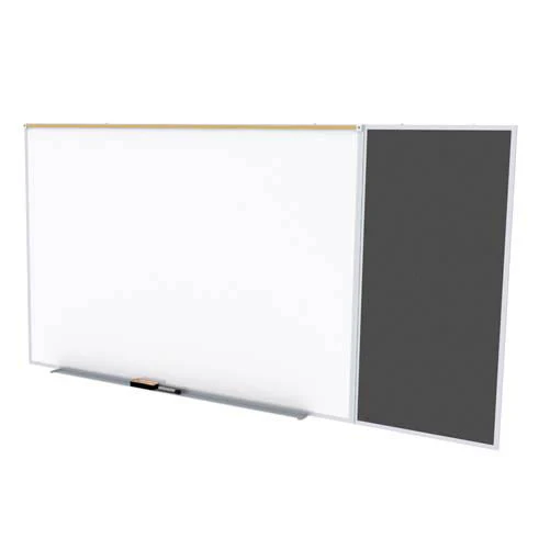Ghent-SPC416C-ATR-BK - 4'x16' Style C Combination - Porc Magn Whtbd / Recyc Rubber Bull - Black