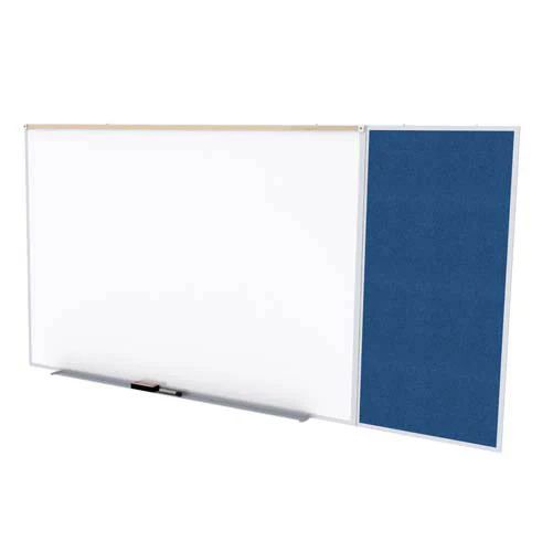 Ghent-SPC416C-V-195 - 4'x16' Style C Combination - Porcelain Magn Whtbd / Vinyl Fabric Bull - Navy