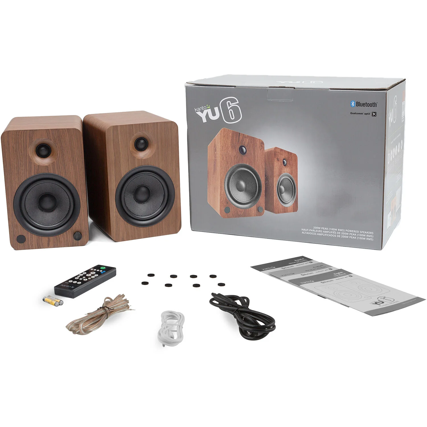 Kanto Living YU6 2-Way Powered Bookshelf Speakers (Walnut, Pair) - Image 4