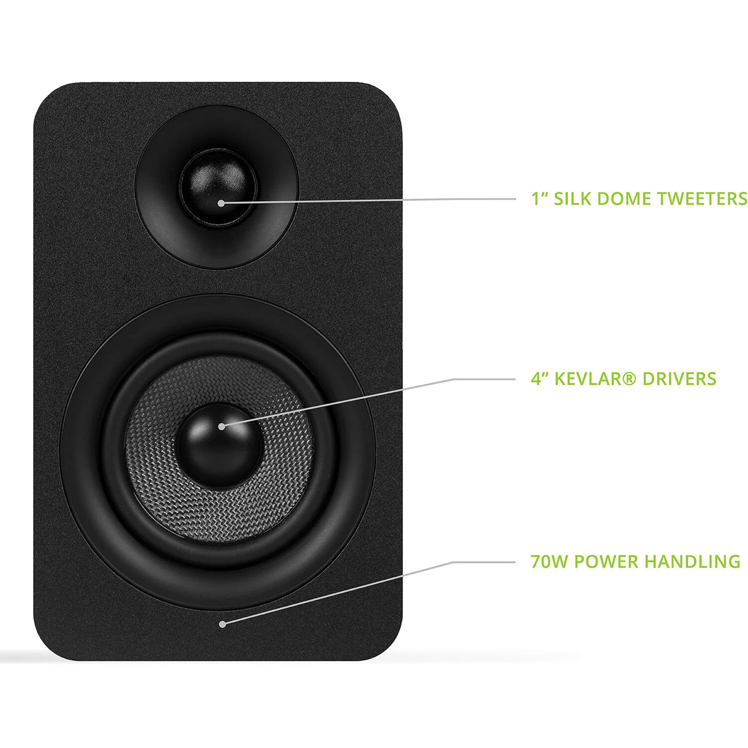 Kanto Living YUP4 2-Way Bookshelf Speakers (Matte Black, Pair) - Image 6