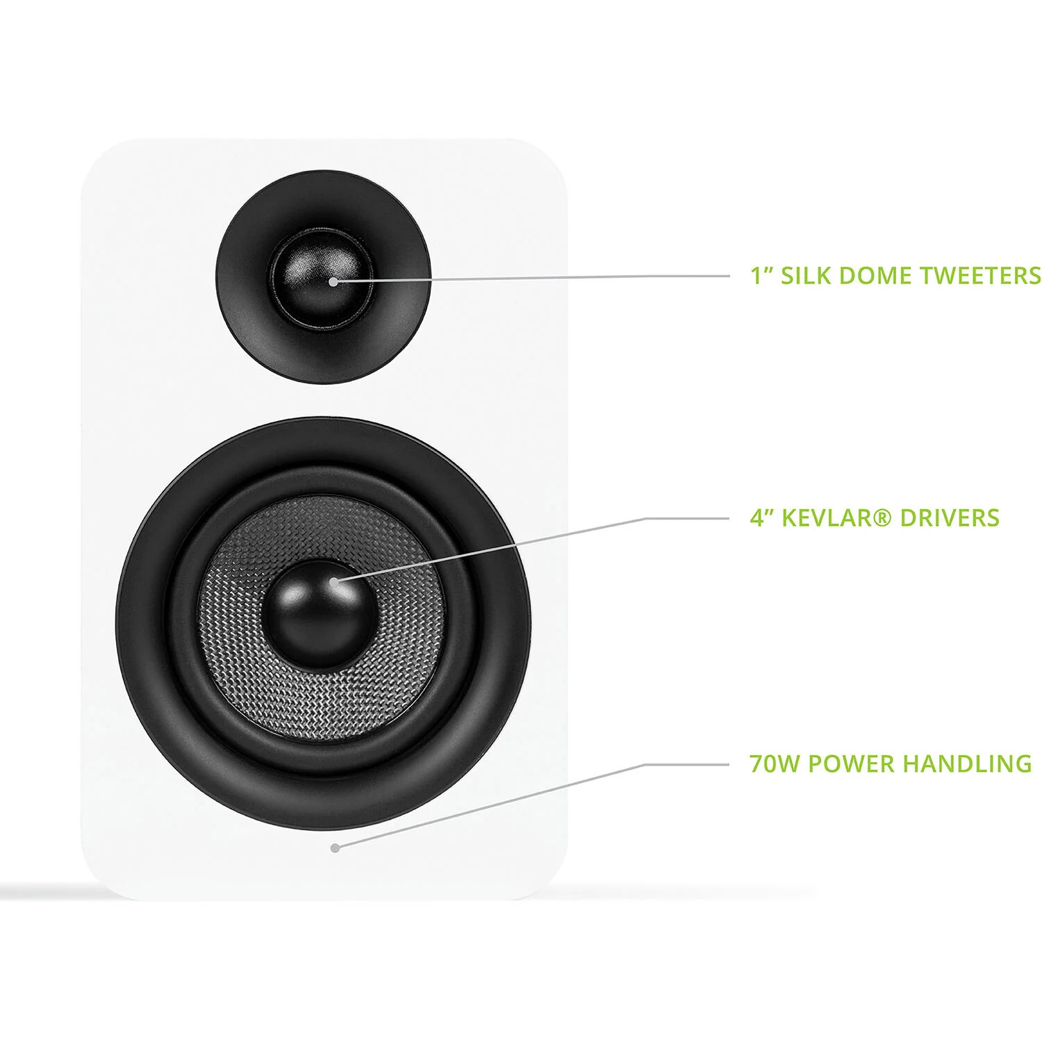 Kanto Living YUP4 2-Way Bookshelf Speakers (Matte White, Pair) - Image 6