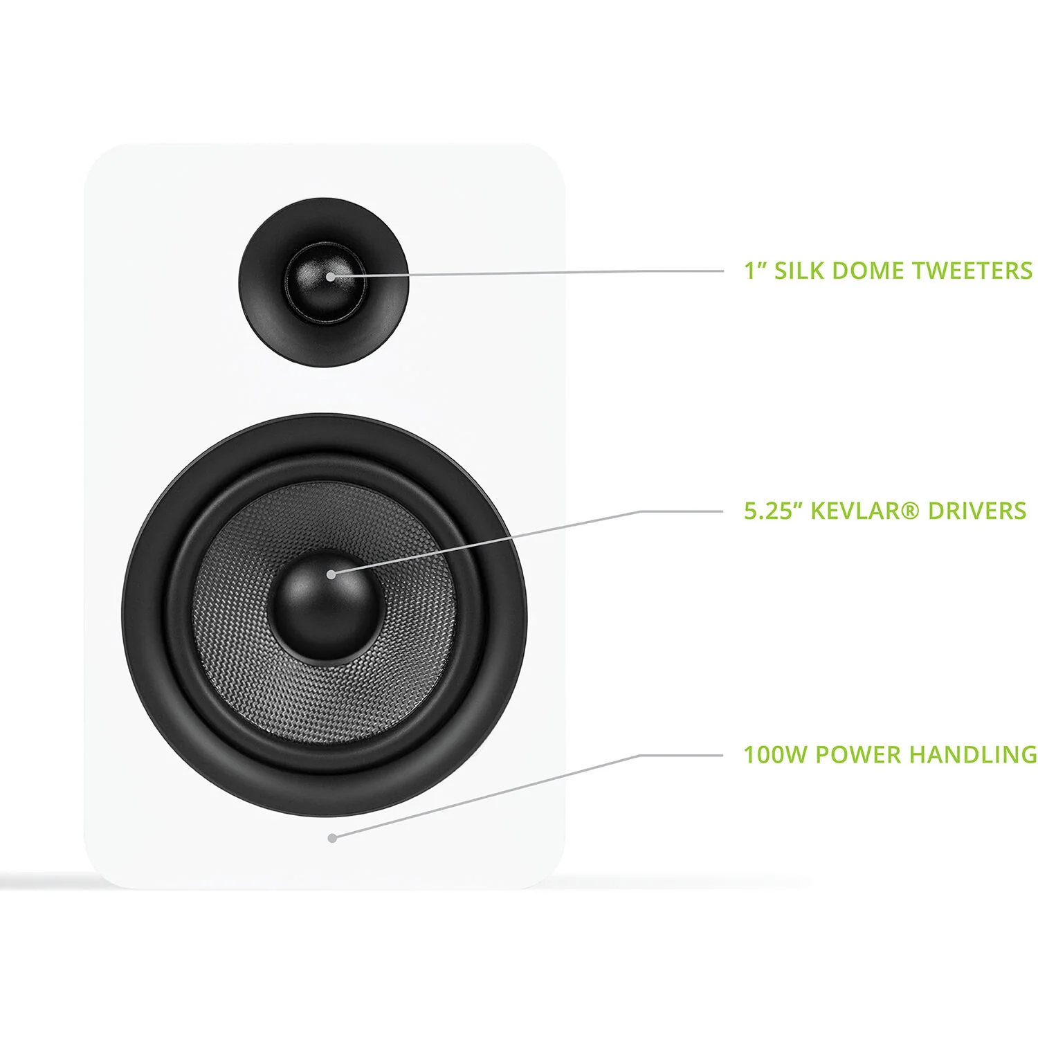 Kanto Living YUP6 2-Way Bookshelf Speakers (Matte White, Pair) - Image 5