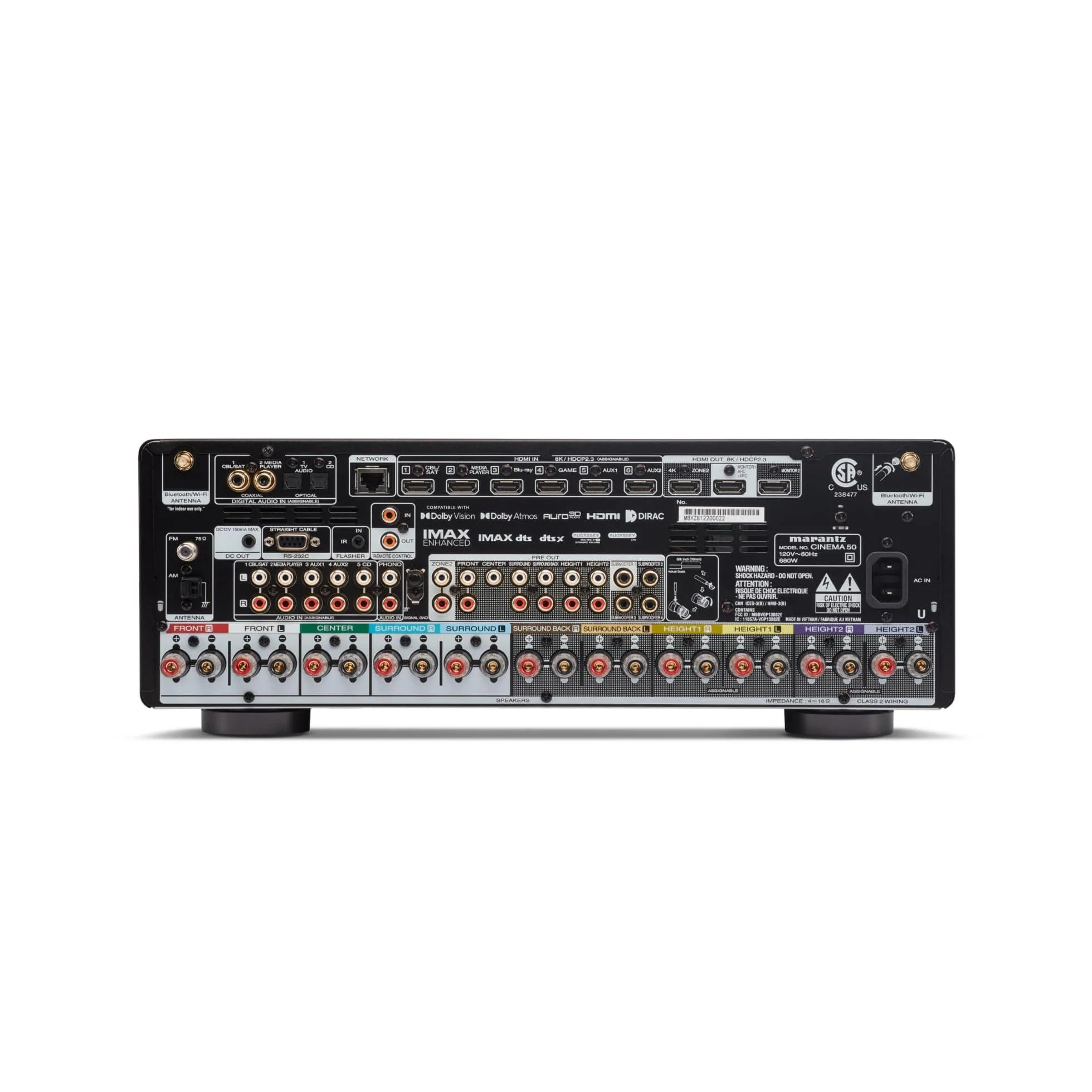 Marantz Cinema 50 Premium 9.4 Channel AV Receiver with 110W, 8K And 6 HDMI Inputs - Image 3