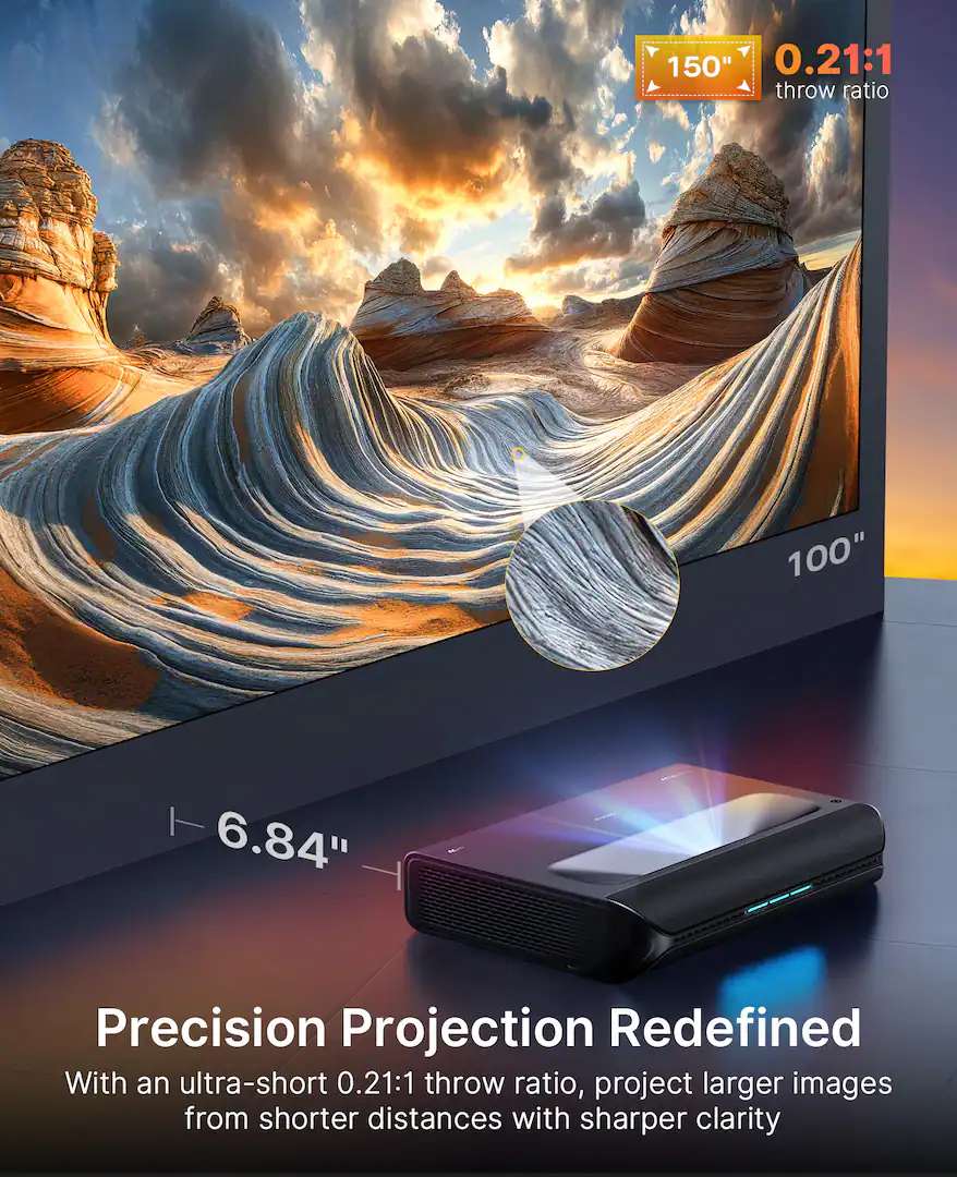 Nexigo Aurora Pro MKII 4K Triple Laser Ultra Short Throw Projector 2400 Lumens PJ92 MKII - Image 3