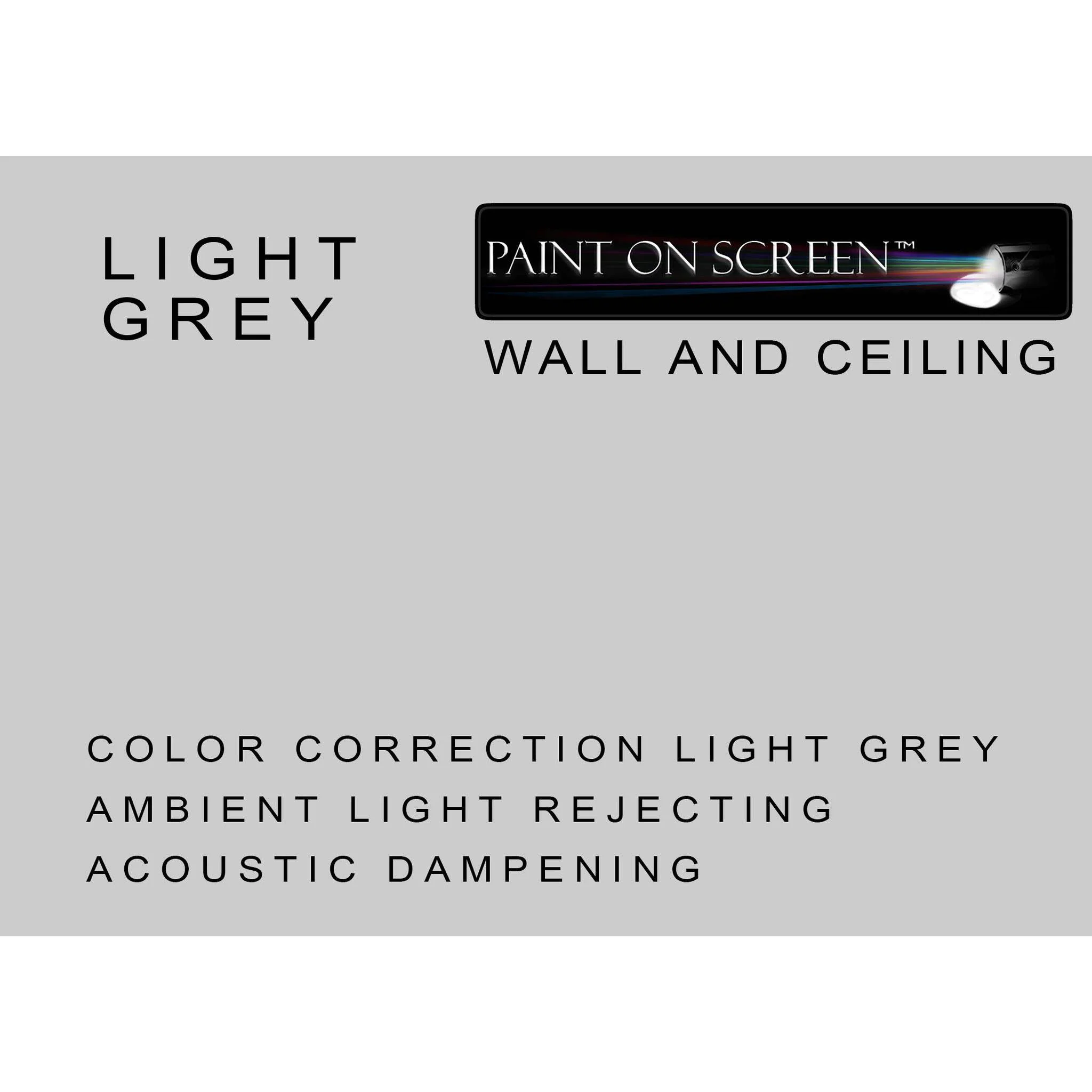 Projector Screen Paint - Wall/Ceiling Ambient Light Rejecting Acoustic Dampening - Light Grey-Gallon - Image 2