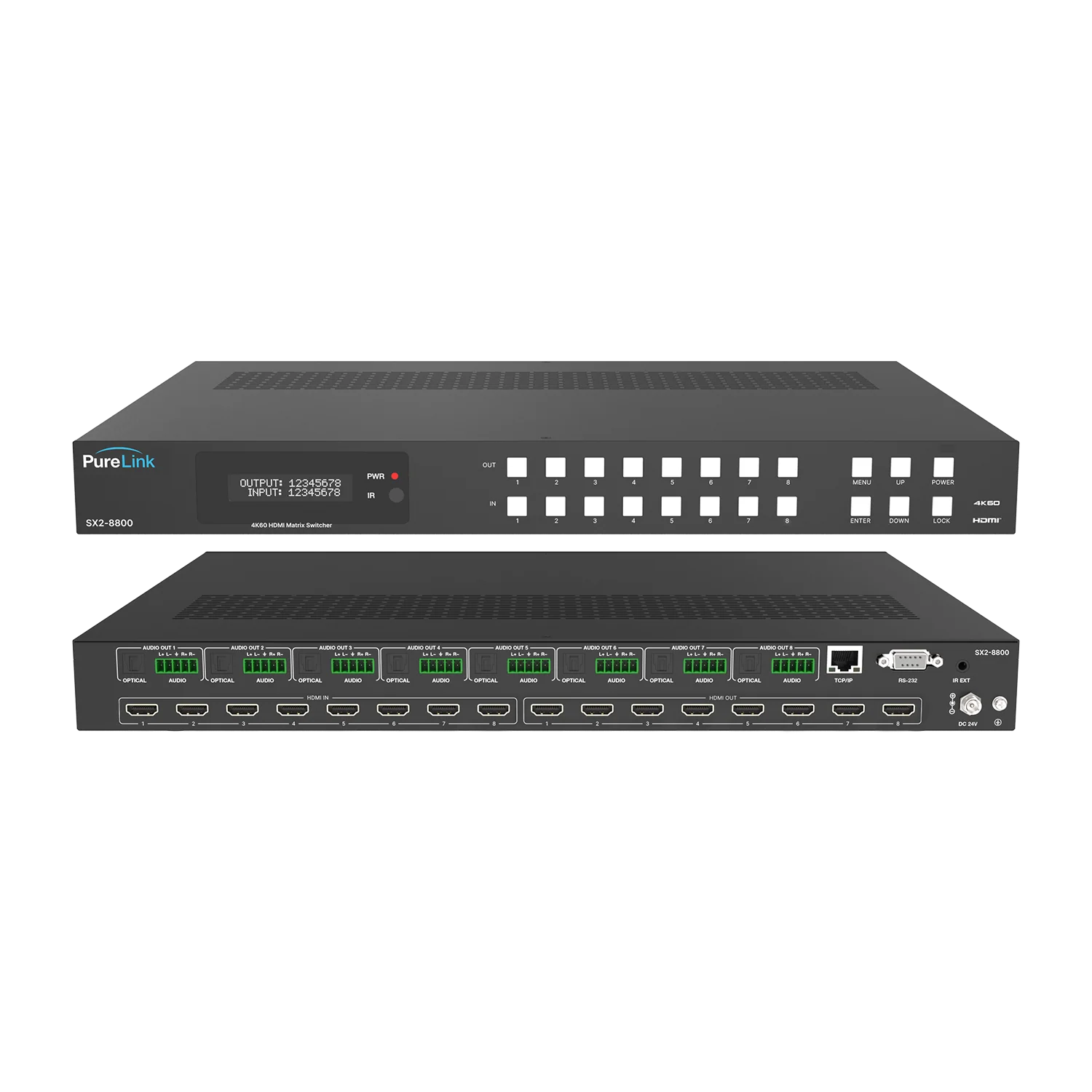PureLink SX2-8800 8X8 4K HDMI 2.0b Matrix Switcher with Seamless SDR Switching