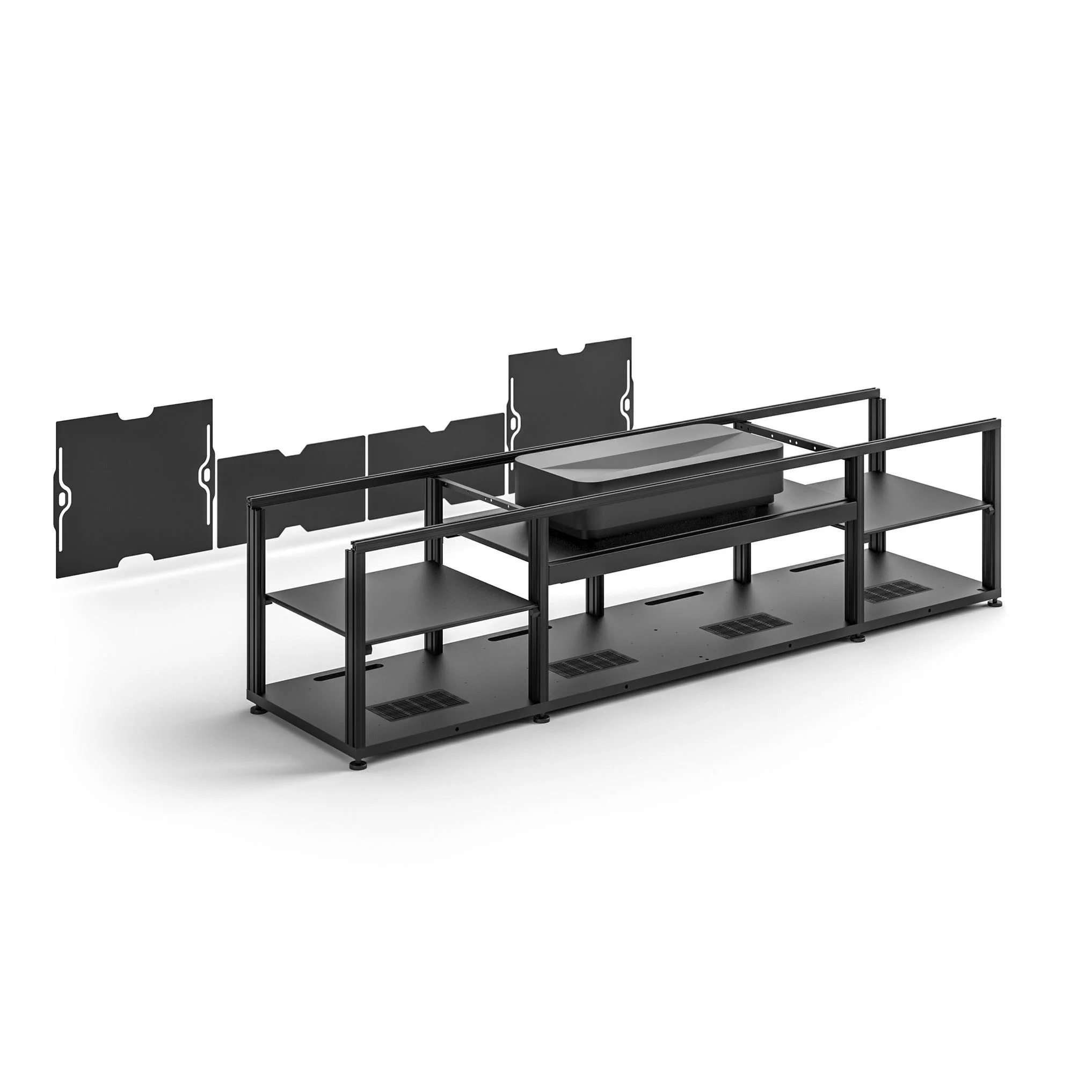 Salamander Designs Miami 245 Cabinet for integrated Epson LS800 UST Projector - Gloss White, Black Top - X/EPSLS800/245MM/BK - Image 2