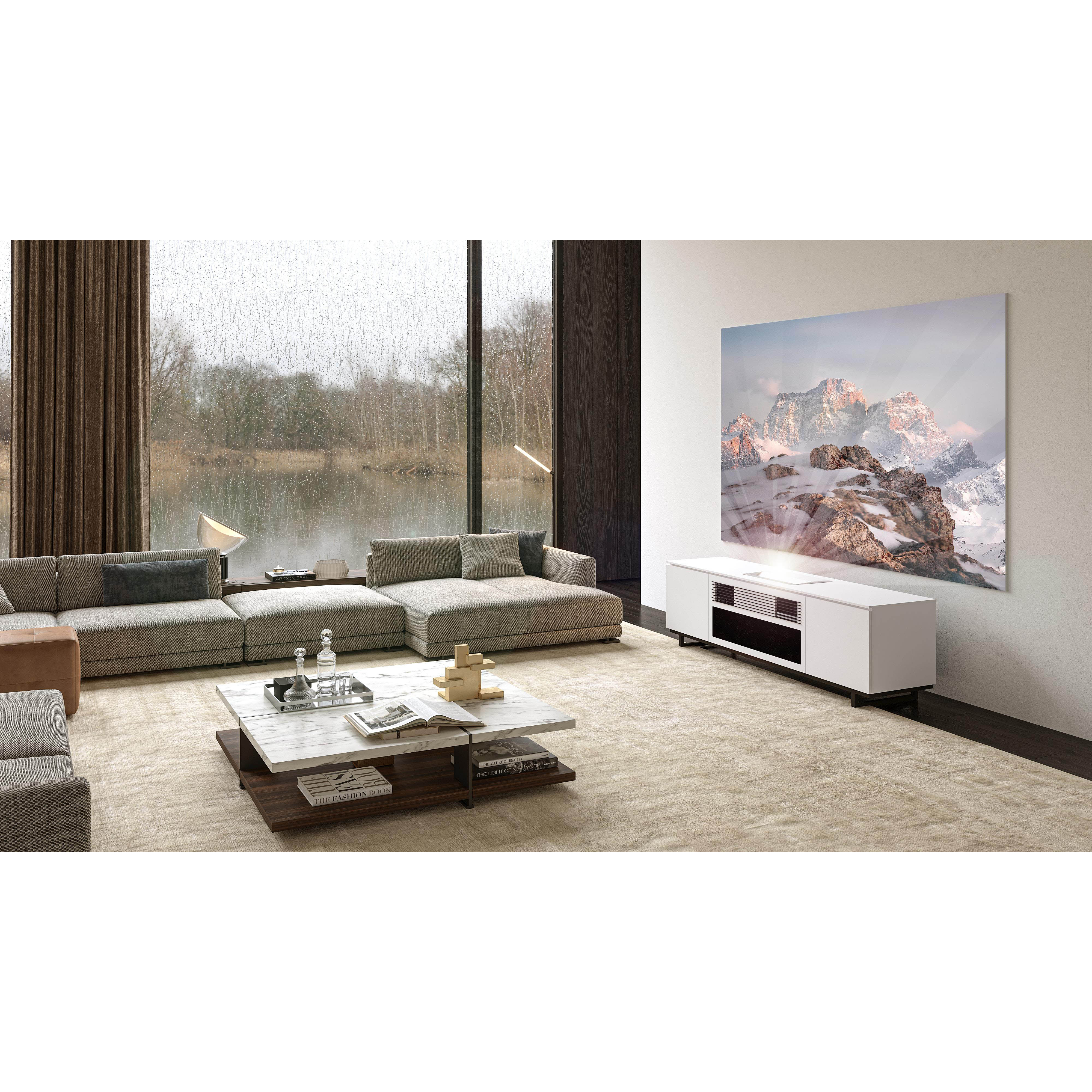 Salamander Designs Miami 245MM Cabinet for integrated Samsung LSP7T UST Projector - Gloss White, Black Top - X/SMG7/245MM/GW - Image 2