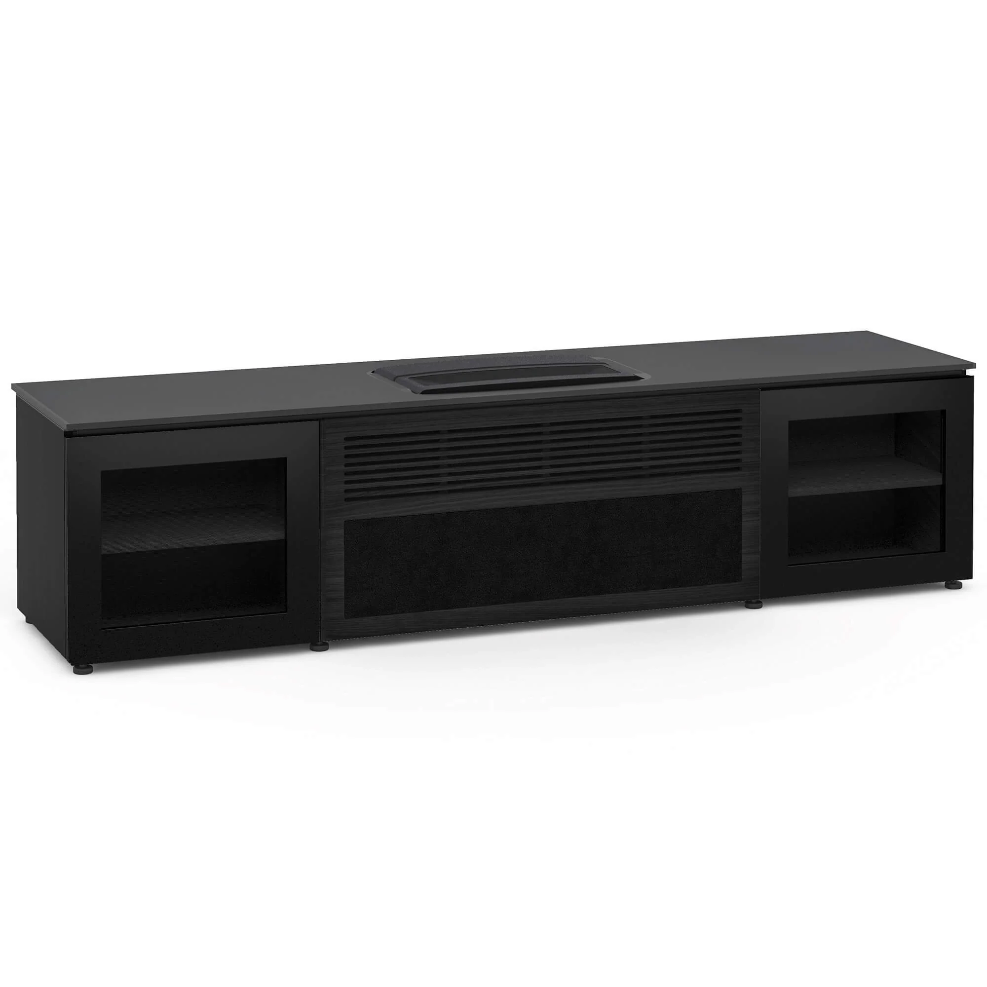 Salamander Designs Oslo 245 Cabinet for integrated Hisense L9Q UST Projector - Black Glass - C2/HSE1/UST/245OS/BK