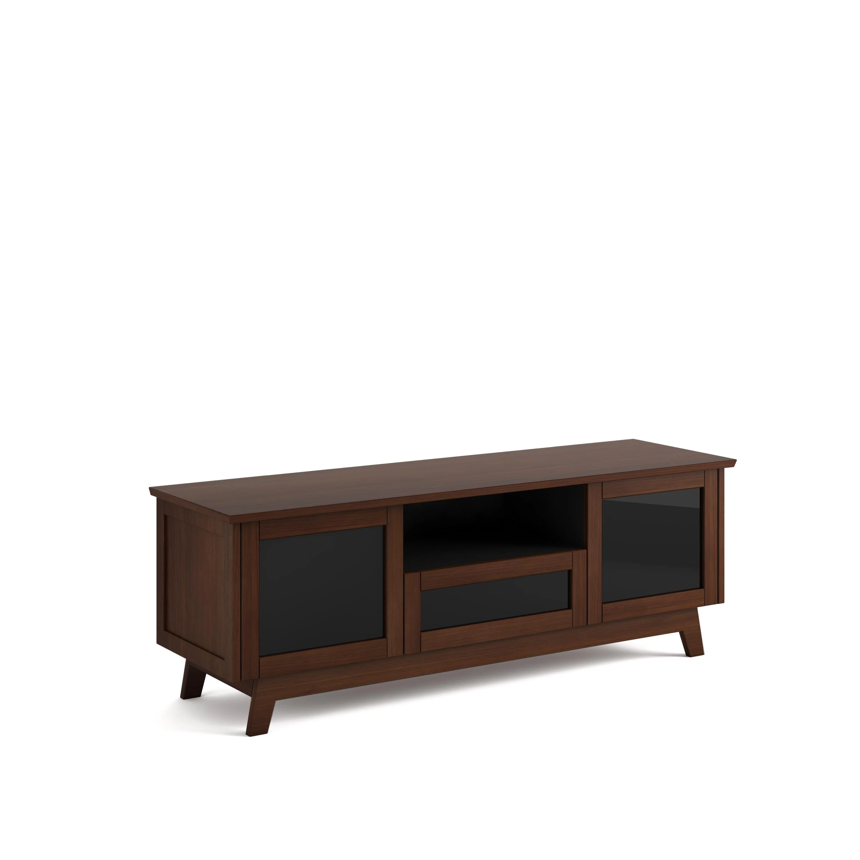 Salamander Designs Transitional Audio/video cabinet for TVs up to 80" - Medium Walnut with Smoked Glass Doors - SDAV5 7225/MW