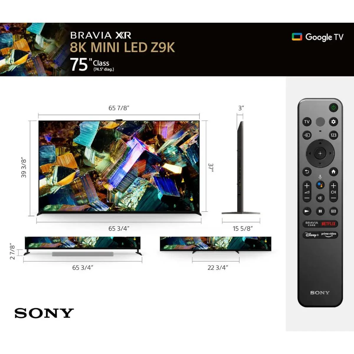 Sony XR75Z9K 8K Mini LED 75" TV Bravia XR Z9K Smart HDR Television - Image 5