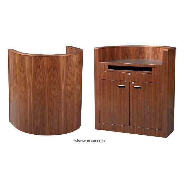 Sound-Craft BFV42-Dark Mahogany The President Series 48"H Curved Design Podium with Dark MahoganyWood Veneer