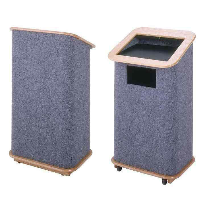 Sound-Craft CMLB-Onyx Convention Series 48"H Modular Lectern with Onyx Carpet and Black Wood Trim - Image 2