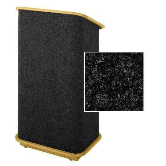 Sound-Craft CMLO-Charcoal Convention Series 48"H Modular Lectern with Charcoal Carpet and Natural Oak Wood Trim