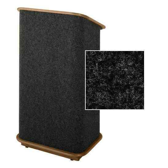 Sound-Craft CMLW-Charcoal Convention Series 48"H Modular Lectern with Charcoal Carpet and Walnut Wood Trim