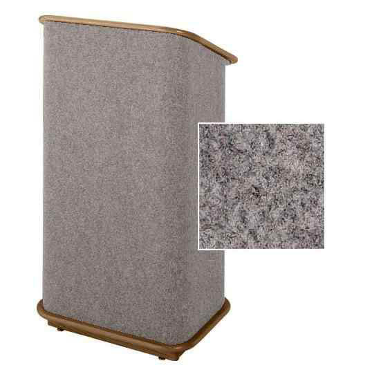 Sound-Craft CMLW-Gunmetal Convention Series 48"H Modular Lectern with Gunmetal Carpet and Walnut Wood Trim